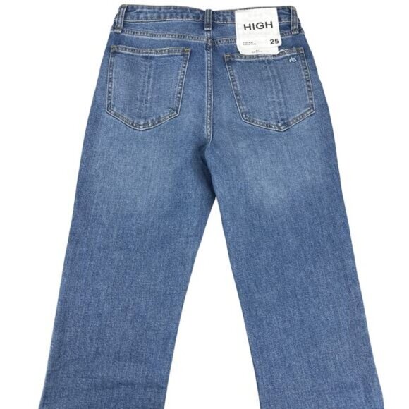 NWT RAG & BONE Nina High-Rise Ankle Flare Split Hem Jean Sz 25 Raw Destroyed Hem - Picture 6 of 10